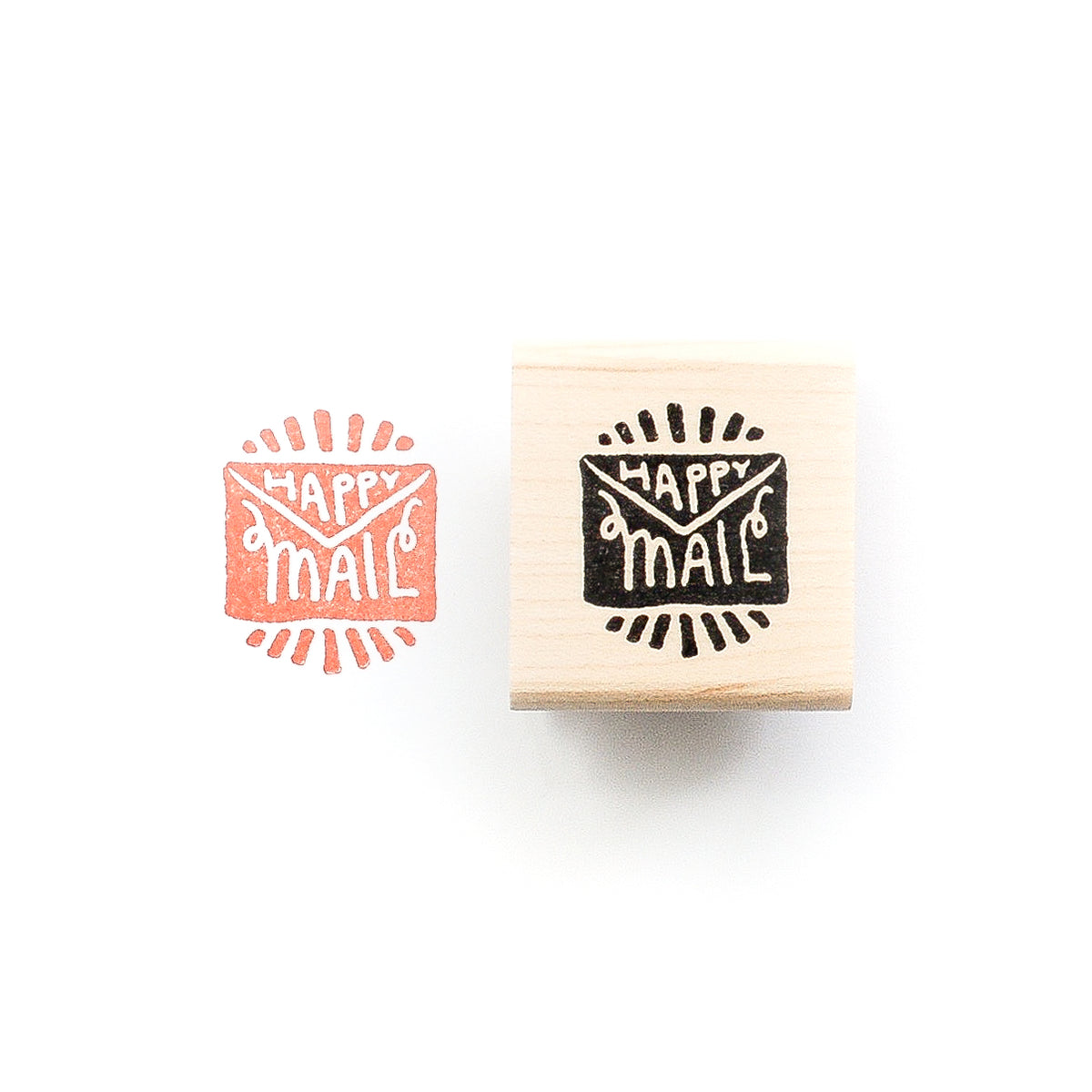 Rainbow Happy Mail Rubber Stamp Packaging Stamp Small Business Stamper Stationery  Supplies Happy Post Branding Envelope 