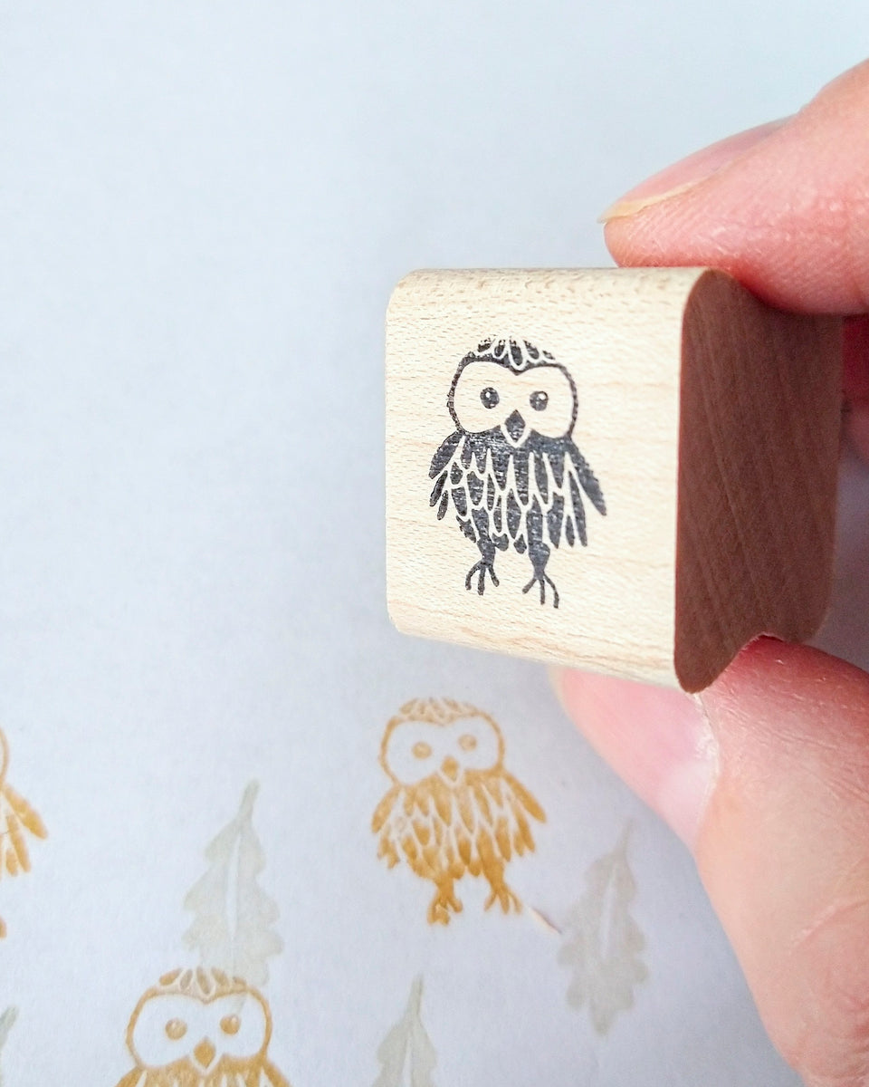 Owl Mini Stamp Peppercorn Paper