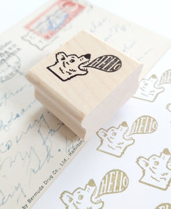 Hello Bear Rubber Stamp