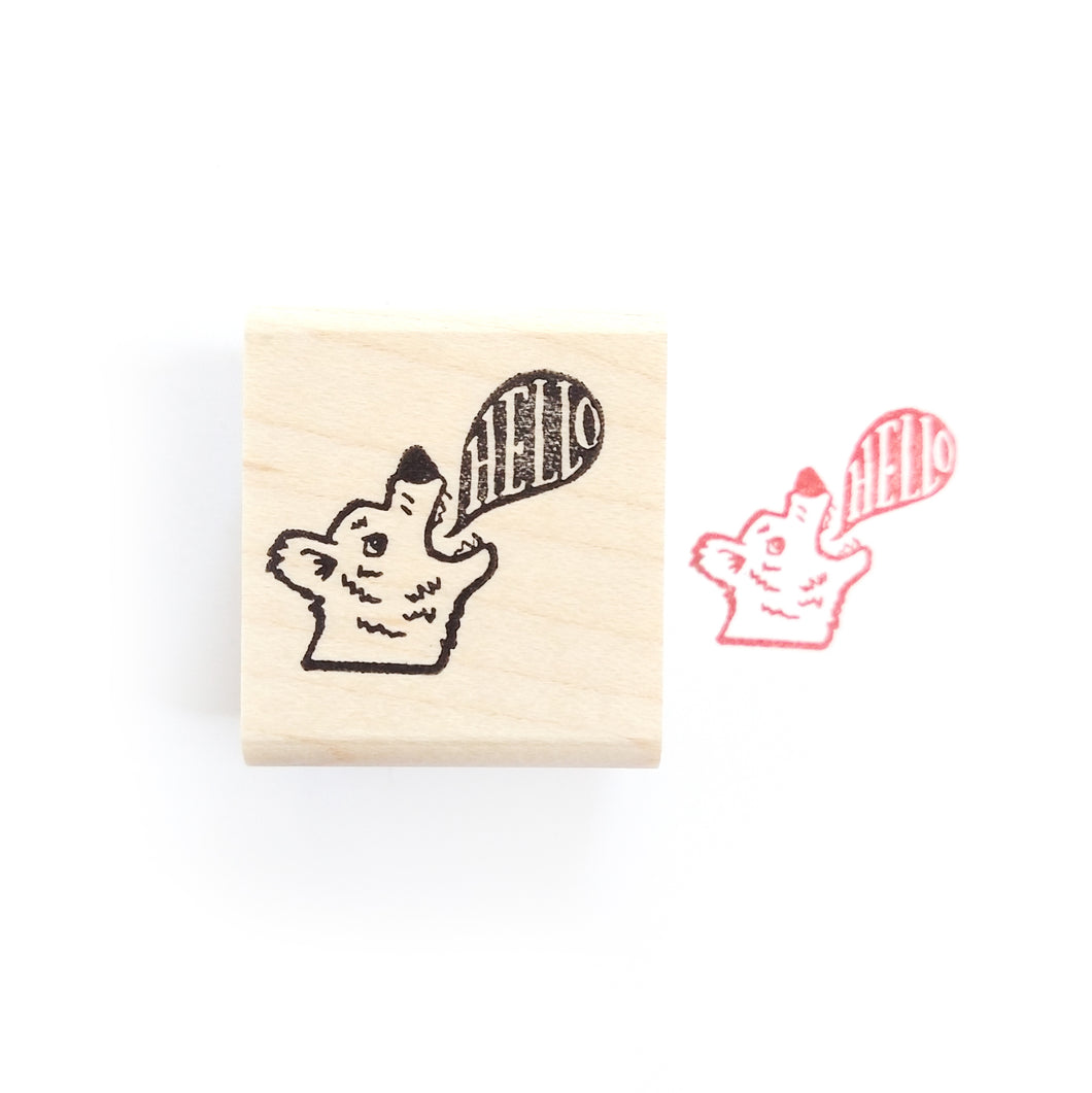 Hello Bear Rubber Stamp