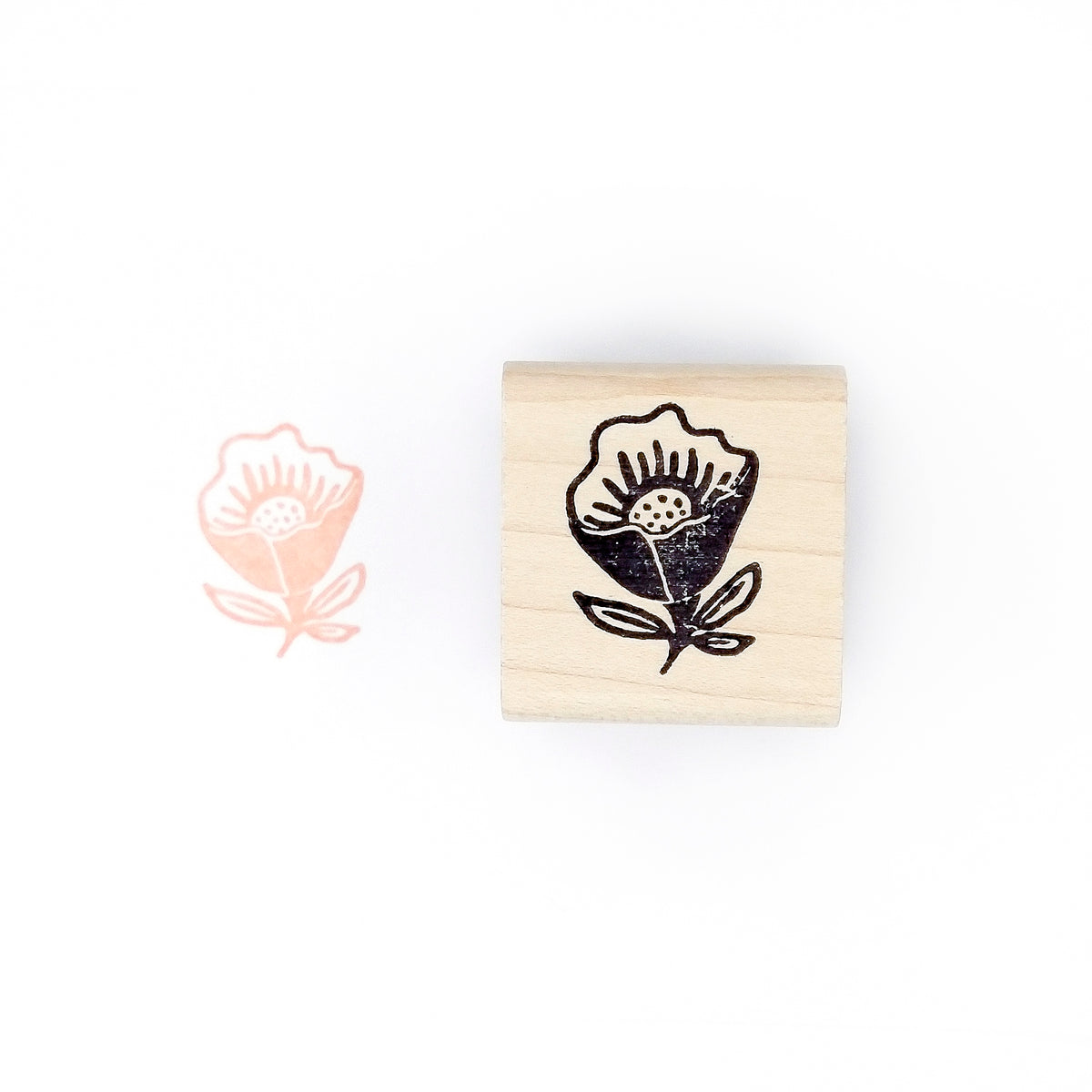 Meadow Flower Rubber Stamp Peppercorn Paper
