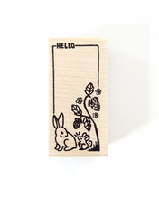 Load image into Gallery viewer, Bunny &amp; Mouse Hello Rubber Stamp
