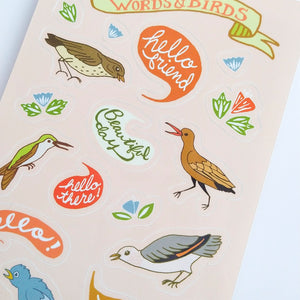 Words & Birds Sticker Sheet