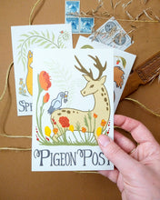 Load image into Gallery viewer, Pigeon Post Forest Animal Postcard