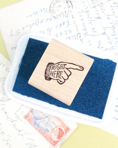 Pointing Hand Rubber Stamp