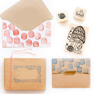 Snail Mail Delivery Rubber Stamp